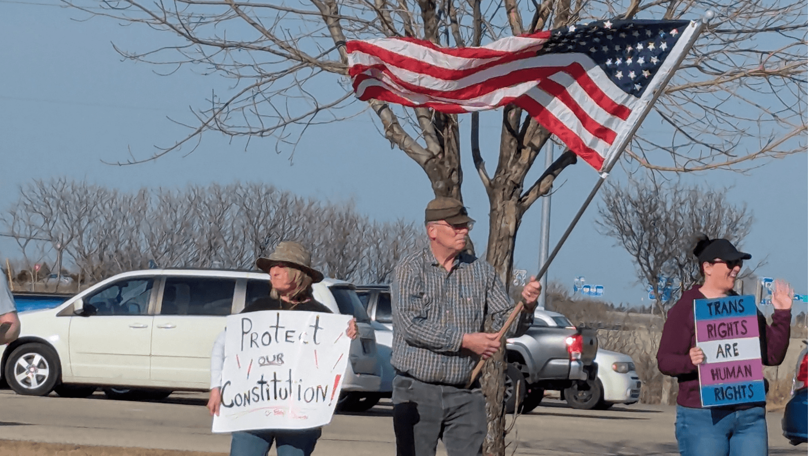 Two Groups Protest in Oshkosh Friday