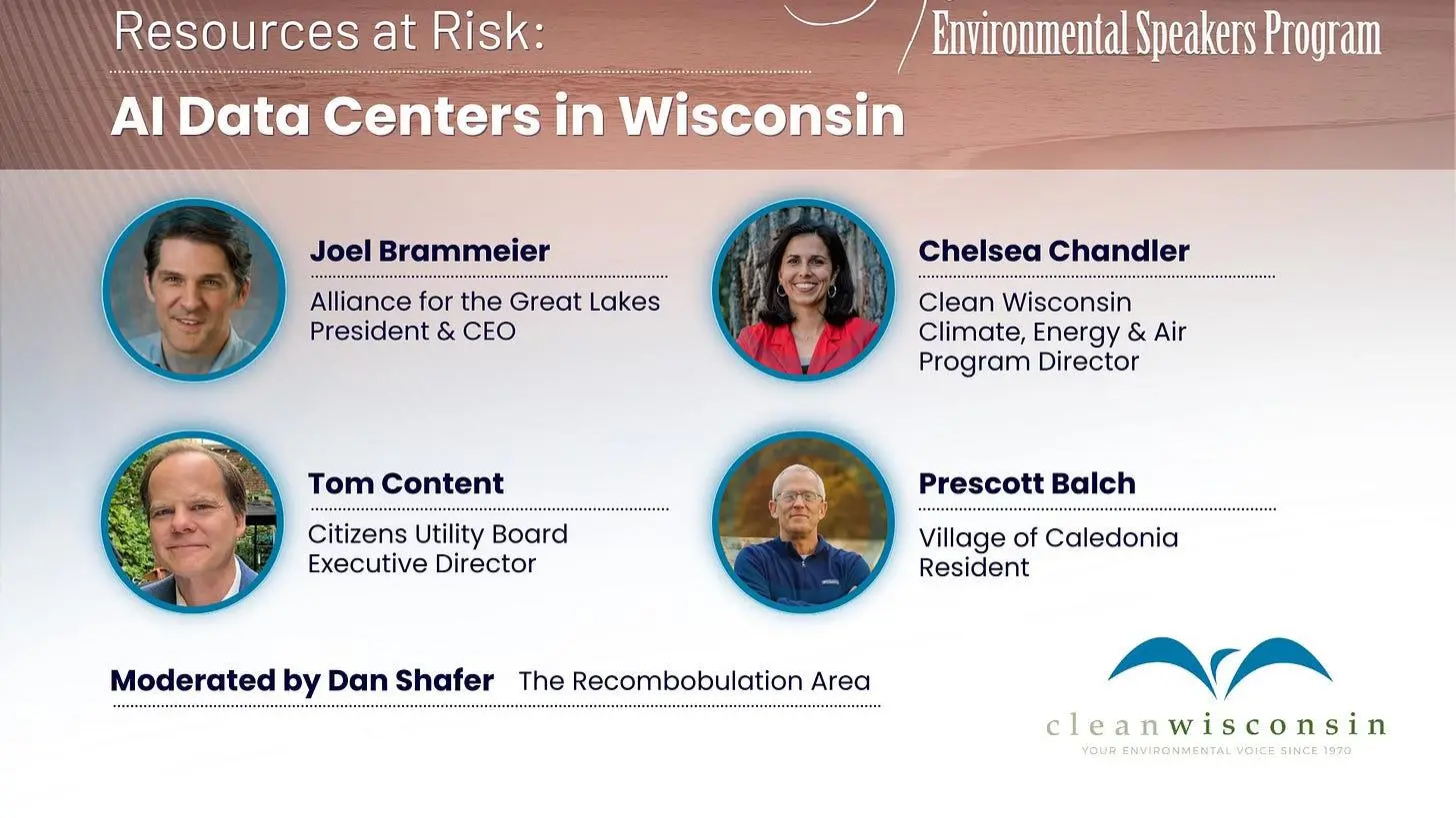 EVENT TONIGHT: ‘Resources at Risk: AI Data Centers in Wisconsin’