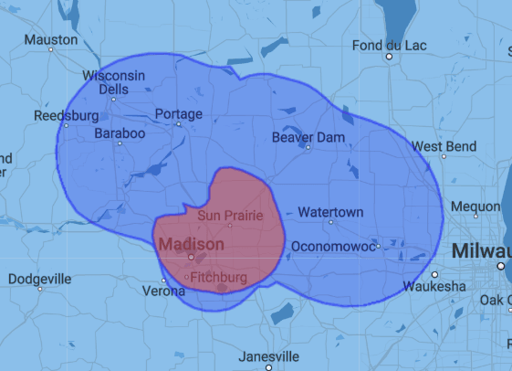 WMDX Coverage Map